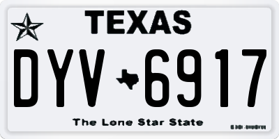 TX license plate DYV6917