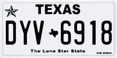 TX license plate DYV6918