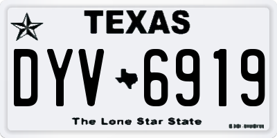 TX license plate DYV6919