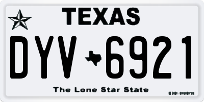 TX license plate DYV6921