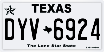 TX license plate DYV6924