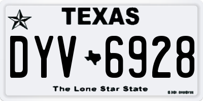 TX license plate DYV6928