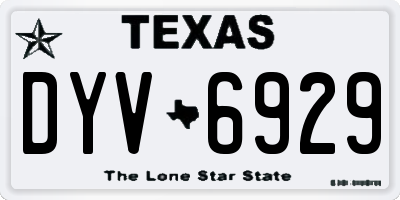 TX license plate DYV6929