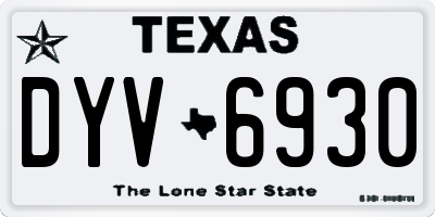 TX license plate DYV6930