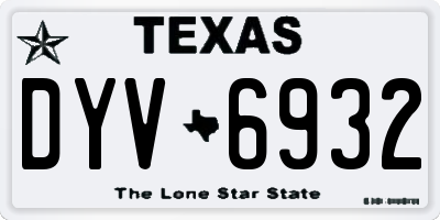 TX license plate DYV6932