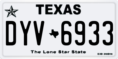 TX license plate DYV6933