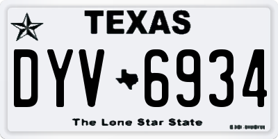 TX license plate DYV6934