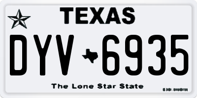 TX license plate DYV6935