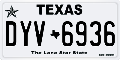 TX license plate DYV6936