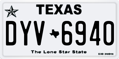 TX license plate DYV6940