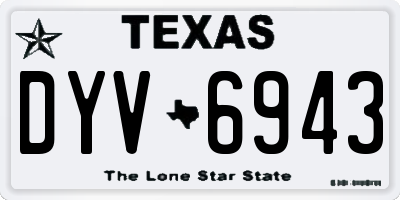 TX license plate DYV6943