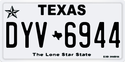 TX license plate DYV6944