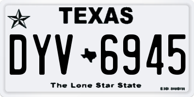 TX license plate DYV6945
