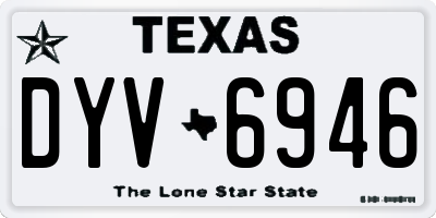TX license plate DYV6946