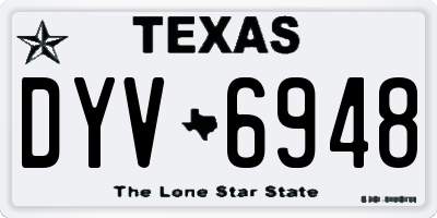 TX license plate DYV6948