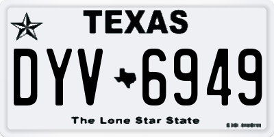 TX license plate DYV6949