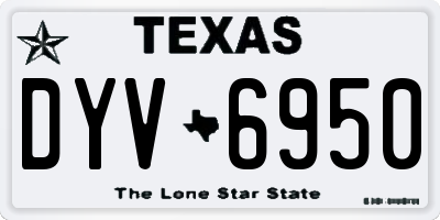 TX license plate DYV6950