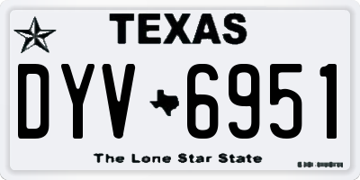 TX license plate DYV6951