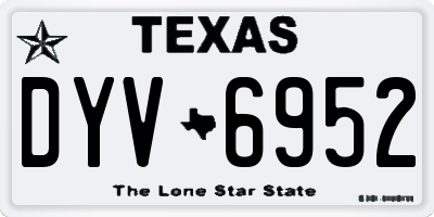 TX license plate DYV6952