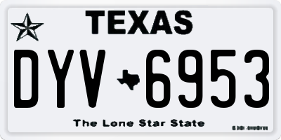 TX license plate DYV6953