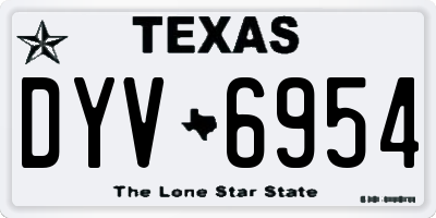 TX license plate DYV6954
