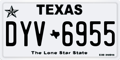 TX license plate DYV6955