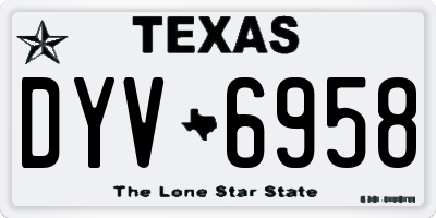 TX license plate DYV6958