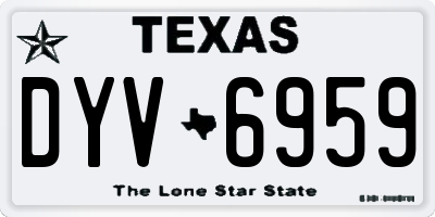 TX license plate DYV6959