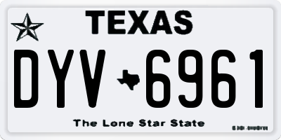 TX license plate DYV6961