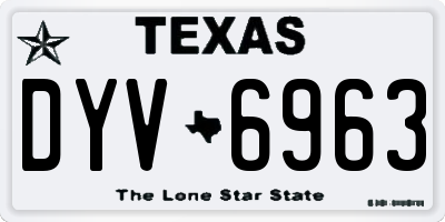 TX license plate DYV6963