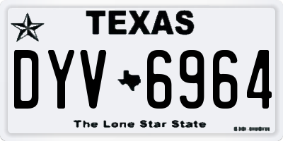 TX license plate DYV6964