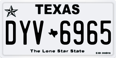 TX license plate DYV6965