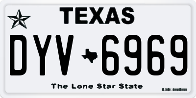 TX license plate DYV6969
