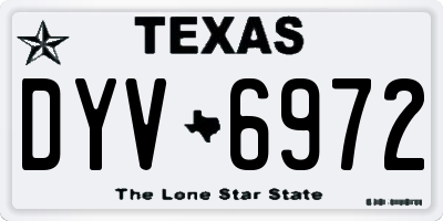 TX license plate DYV6972