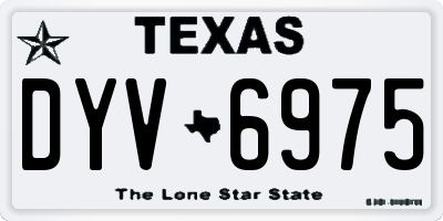 TX license plate DYV6975