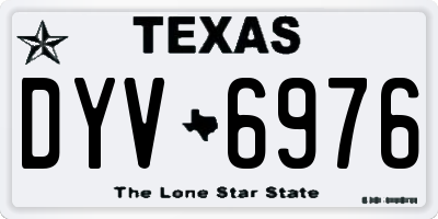 TX license plate DYV6976
