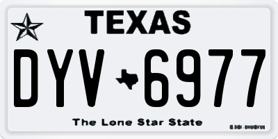 TX license plate DYV6977