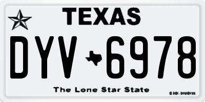 TX license plate DYV6978