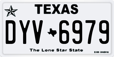TX license plate DYV6979