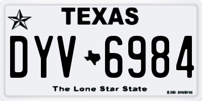 TX license plate DYV6984