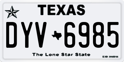 TX license plate DYV6985