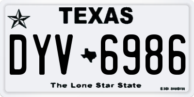 TX license plate DYV6986