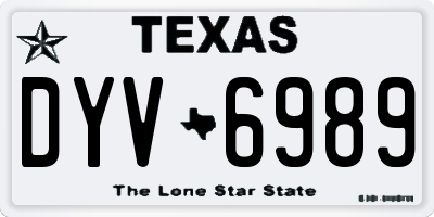 TX license plate DYV6989