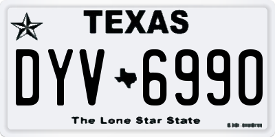 TX license plate DYV6990