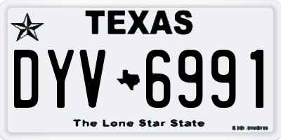 TX license plate DYV6991