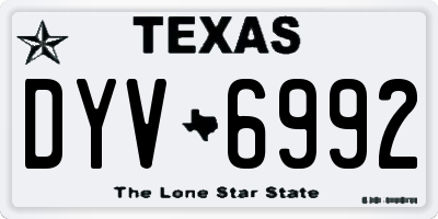TX license plate DYV6992