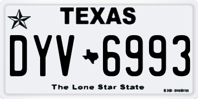 TX license plate DYV6993