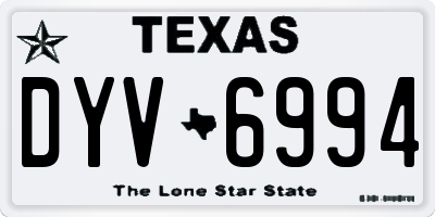 TX license plate DYV6994