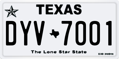 TX license plate DYV7001
