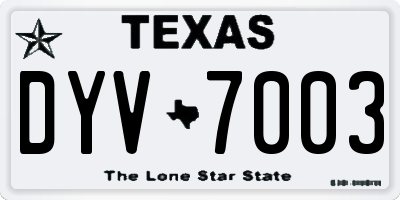TX license plate DYV7003